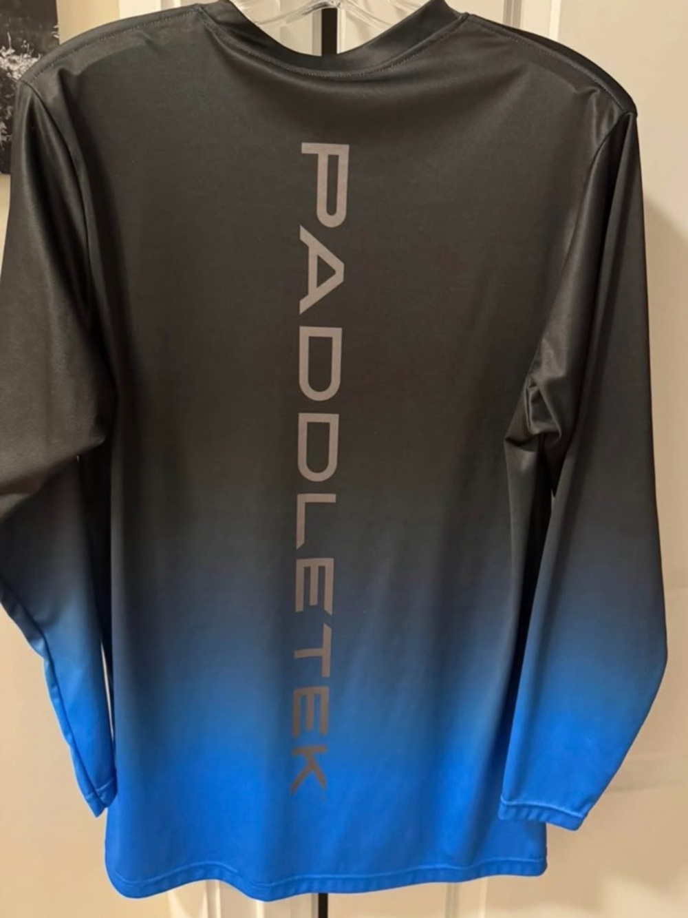 PADDLETEK Long Sleeve Performance Shirt - Black to Blue Fade (Medium)